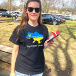 In the U.S. a Ukraine supporter plays an online game to defeat Russia's invasion