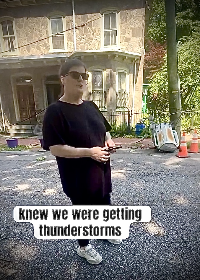 Resident Donna Di Giacomo talks about the electric transformer that crashed down just outside her house.